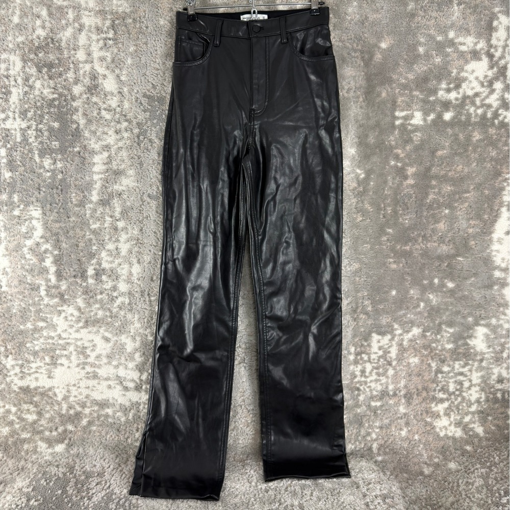 Abercrombie & Fitch Size 27/4 90s Straight Ultra High Rise Vegan Leather Pants